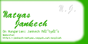 matyas jankech business card